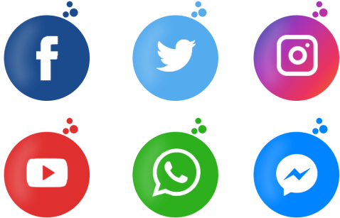 Les Icônes Facebook Twitter Facebook Png Et Psd - Round Social Media Icons Flat (640x640), Png Download