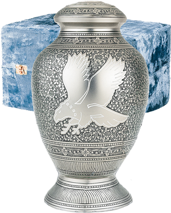 Silver Eagle Solid Brass Urn - Urn (360x432), Png Download