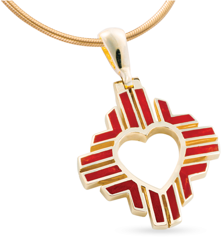 Small Zia Heart Pendant - Pendant (500x500), Png Download