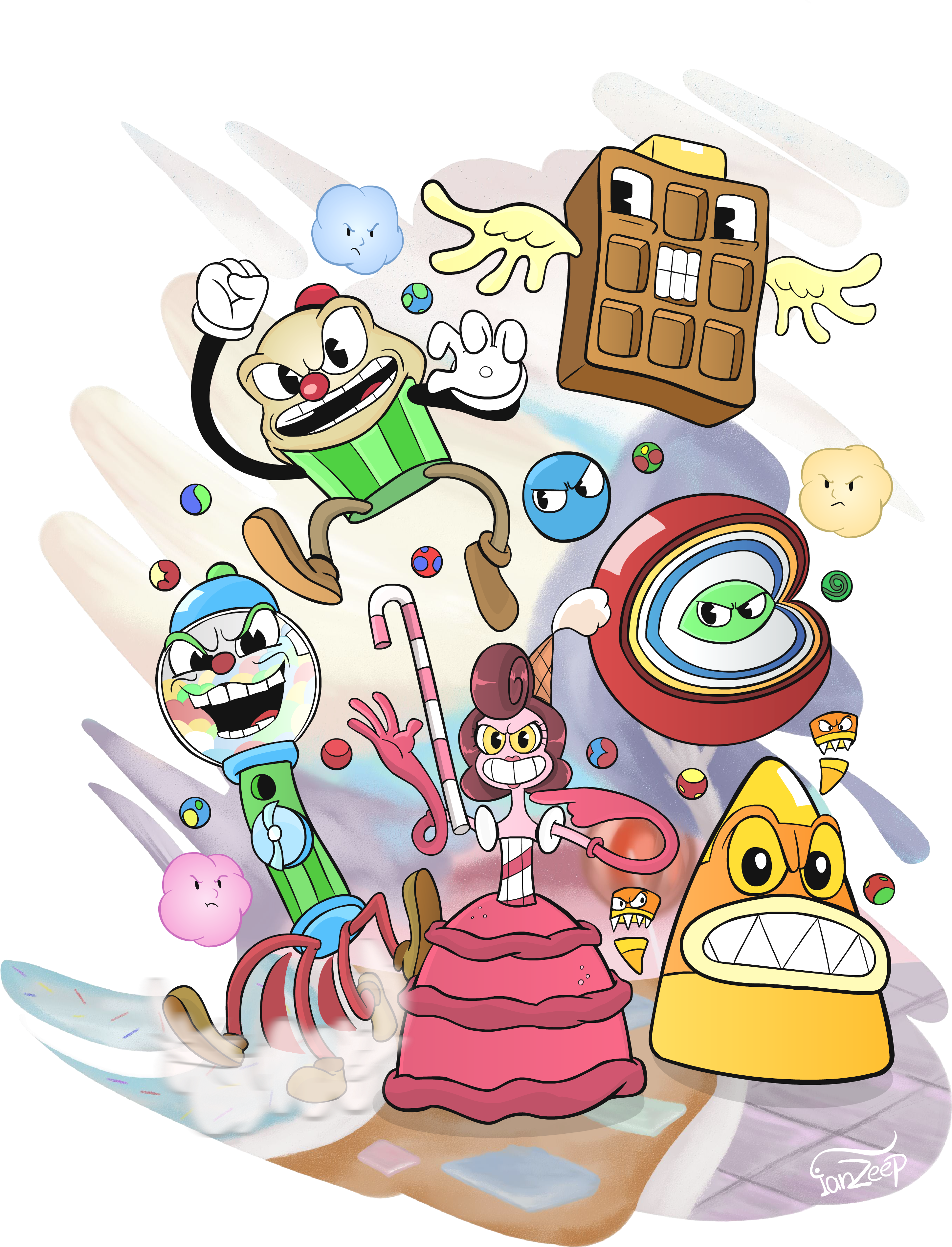 Author Comments - Cuphead Baroness Von Bon Bon (3000x3900), Png Download