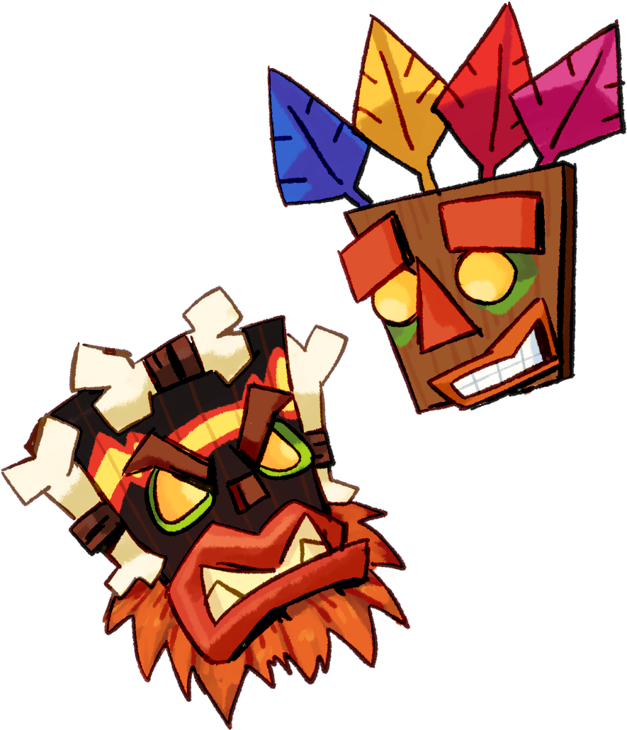 About - Uka Uka Crash Bandicoot (1200x1100), Png Download