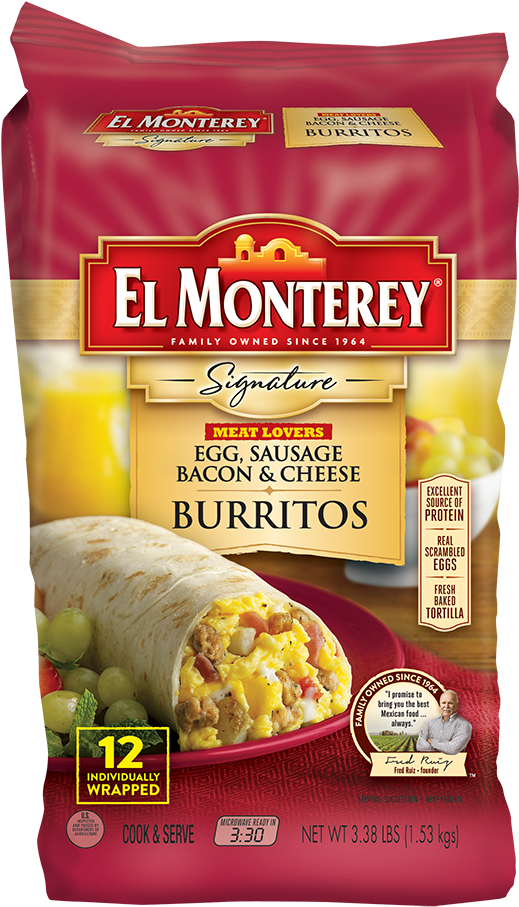 Click To Zoom - El Monterey Signature Egg, Sausage, Bacon & Cheese (600x979), Png Download