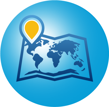 Travel - World Map With Middle East (450x450), Png Download