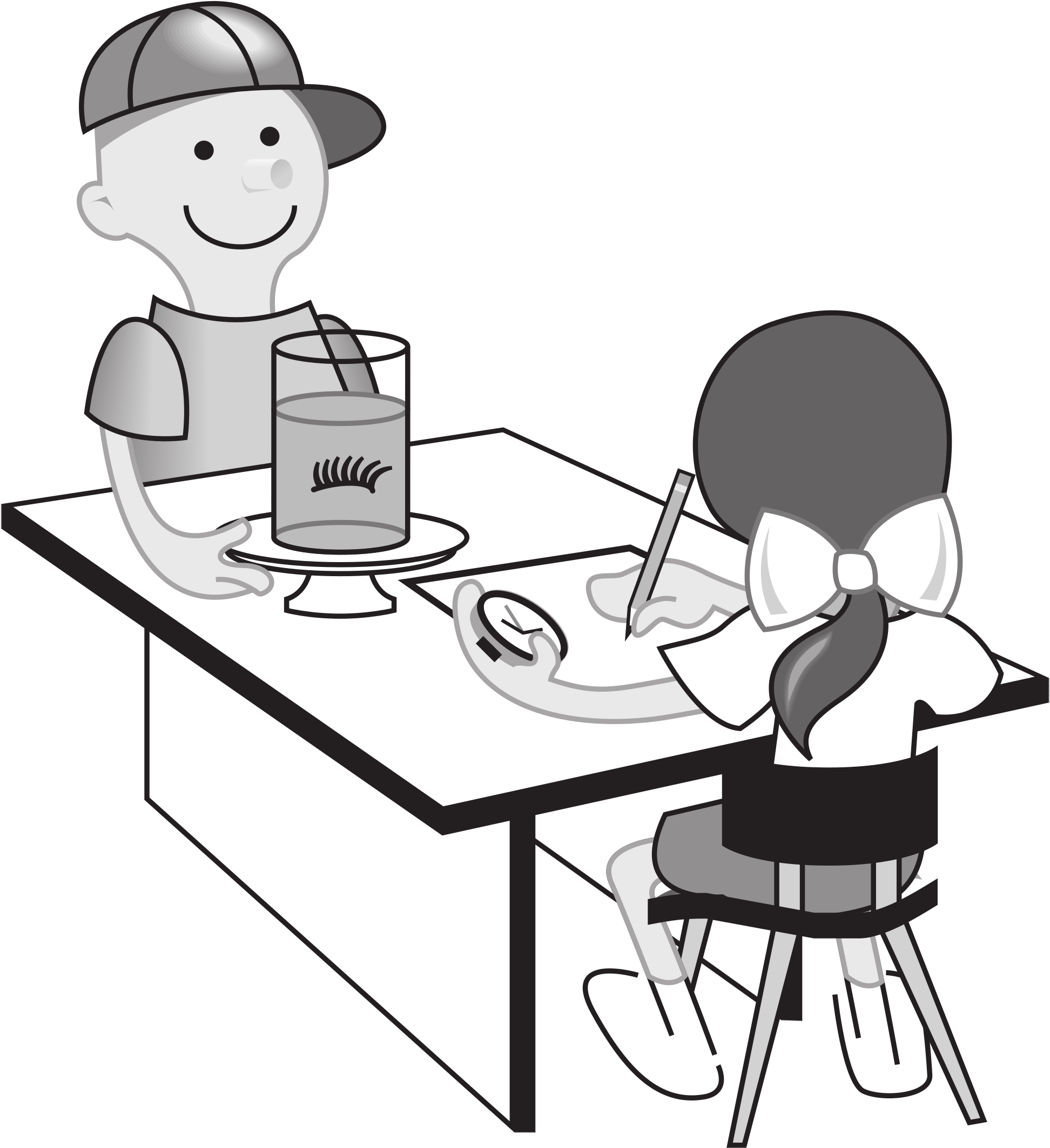 Clipart Kids At Table Doing Experiment - Assessing And Reporting The Classroom Curriculum (2223x2400), Png Download