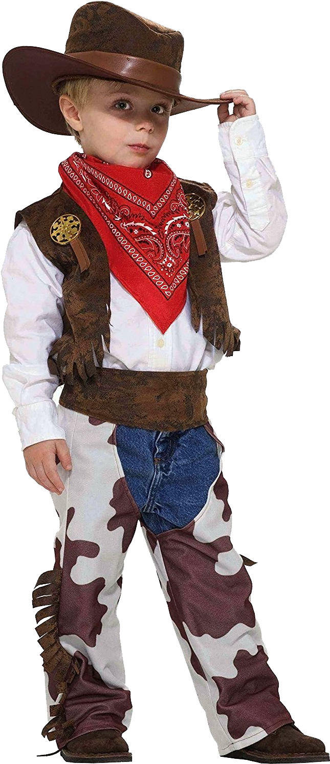 Cowboy Costume For Kids (656x1500), Png Download