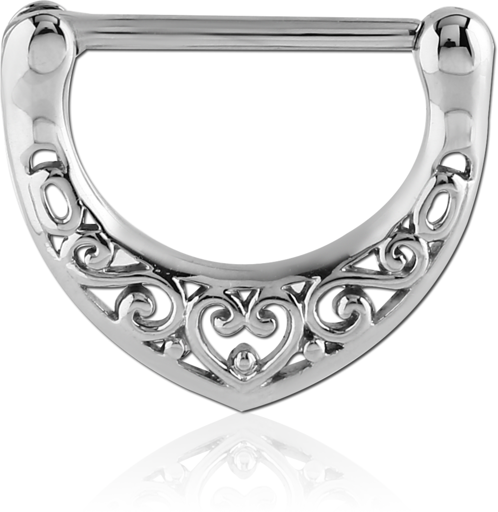 Étrier De Téton Acier Clicker Blason - 1.6/14 Mm (997x1024), Png Download