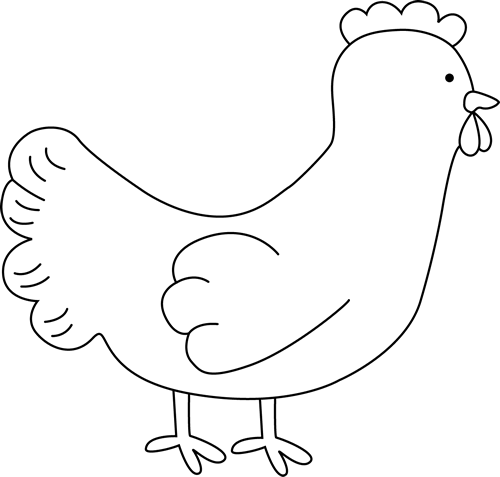 Black And White Chicken Clip Art Black And White Chicken - Black And White Clip Art Chicken (500x477), Png Download