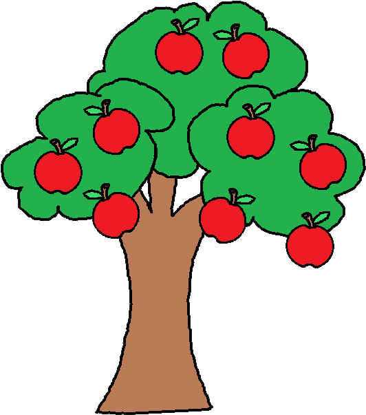 Svg Black And White Fruit Tree At Getdrawings Com Free - Clip Art Apple Tree (542x622), Png Download