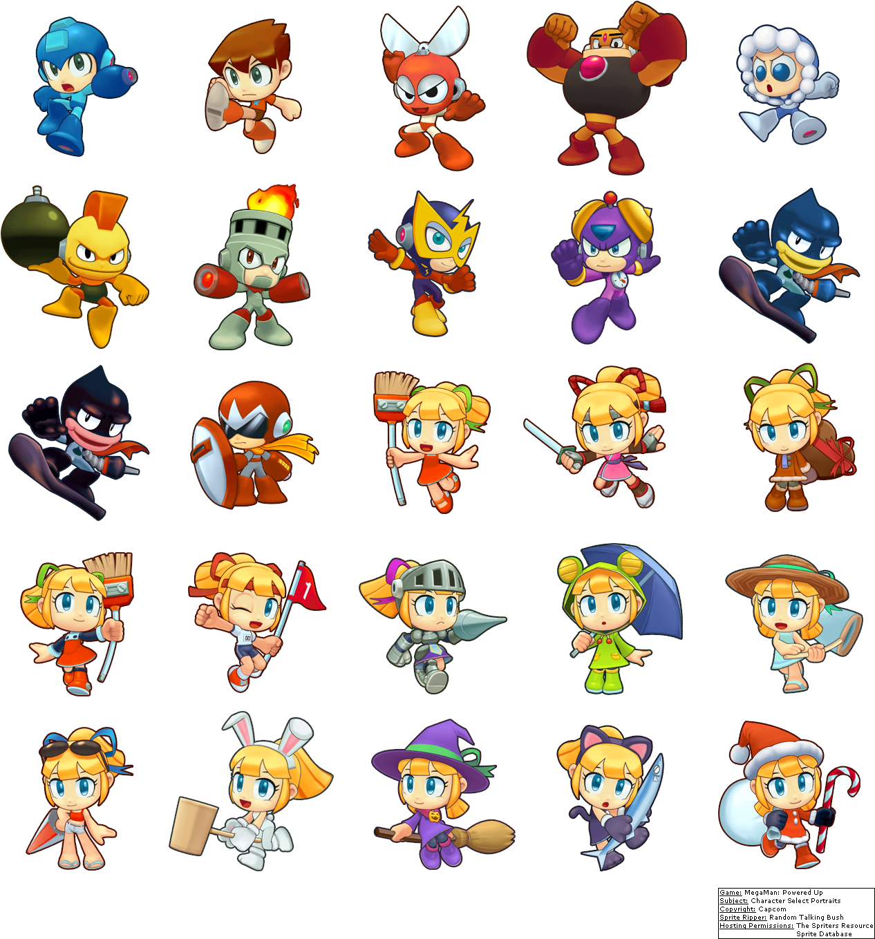 Click For Full Sized Image Character Select Portraits - Megaman Powered Up (1286x1362), Png Download