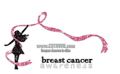 Glitter Flying Pink Ribbon For Breast Cancer - Pink Ribbon (450x450), Png Download
