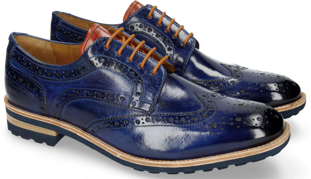 Derby Shoes Eddy 30 Midnight Blue Tongue Orange - Derby Shoe (1024x1024), Png Download