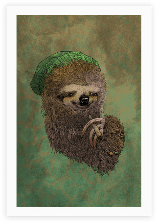 Dank Sloth Poster - Sloth Hitting A Joint (484x484), Png Download
