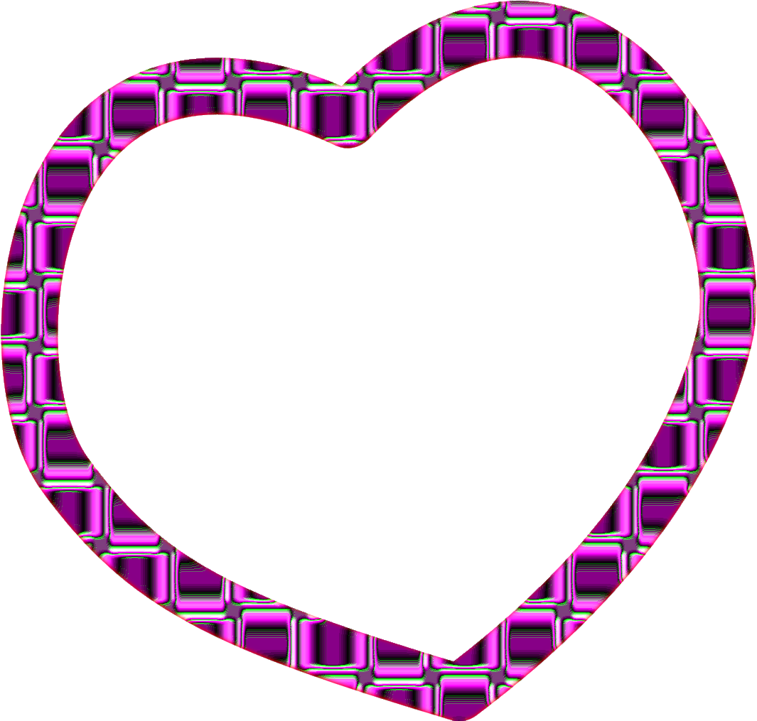 Heart Shaped Clipart Purple - Heart Frame Purple Png Hd (1150x1100), Png Download