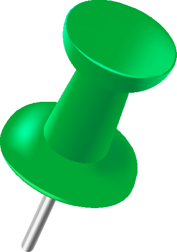 Pin Green - Green Pin Png (350x500), Png Download