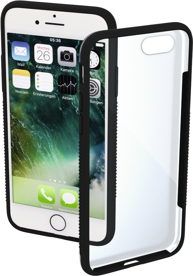 "frame" Cover For Apple Iphone 7/8, Transparent/black - Hama Ultra Slim Case Cover For Iphone 7 Colour: Blue (1100x1100), Png Download