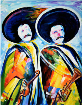 Colorful Mariachi Painting - Pinturas De Mariachi (360x360), Png Download
