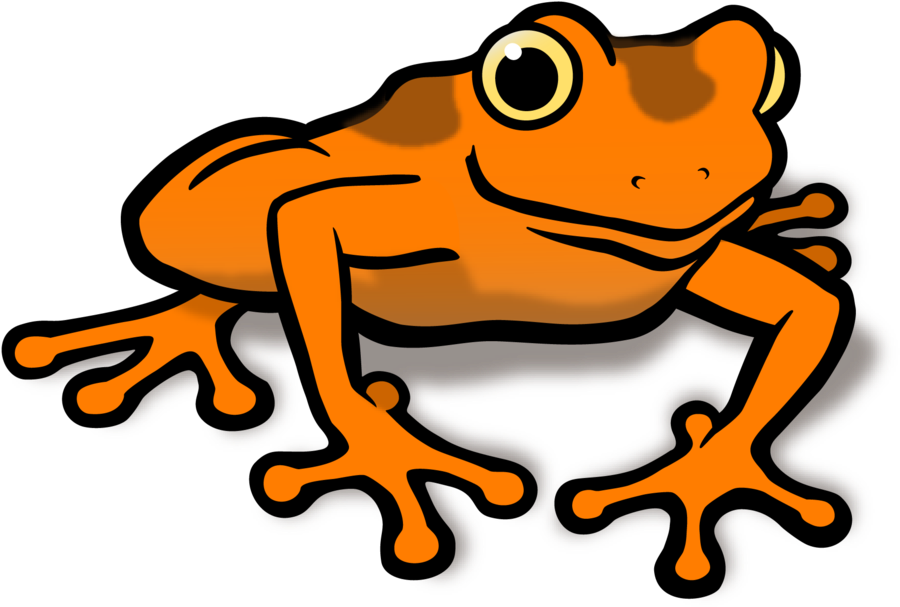 Orange Clipart Frog - Clipart Frog (1000x697), Png Download