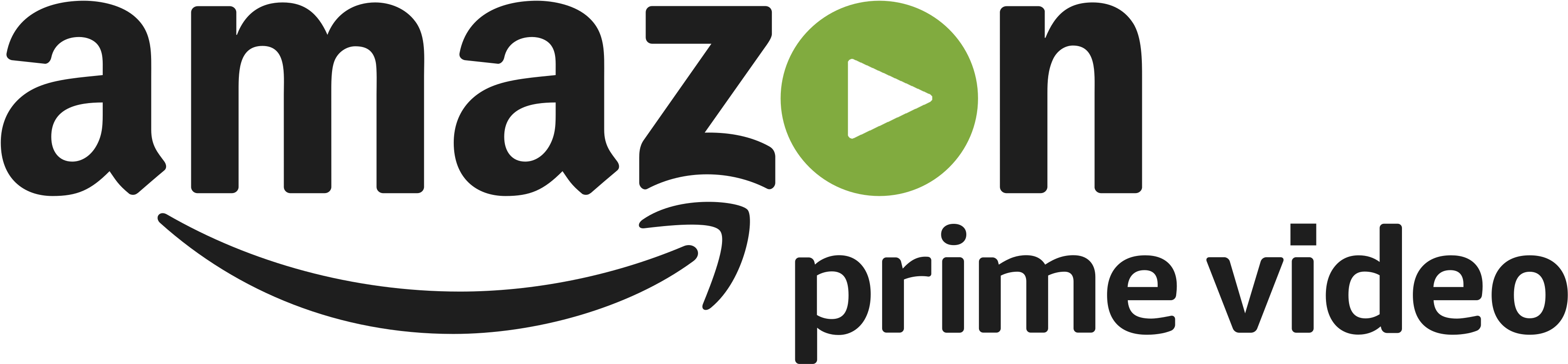 Amazon Logo 2014 Png For Kids - Amazon Prime Videos Logo Png (3500x833), Png Download