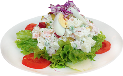 Dn Russian Salad - Russian Salad In Plate Png (500x262), Png Download