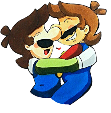 Super Mario Bros - Mario And Luigi Brotherly Love Doodles (400x433), Png Download