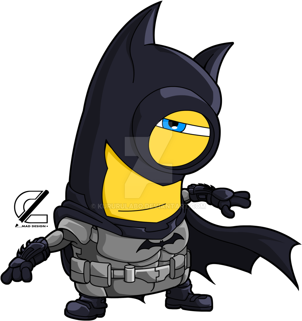 Batman By Kururulabo On Deviantart - Minion Batman (1024x1095), Png Download