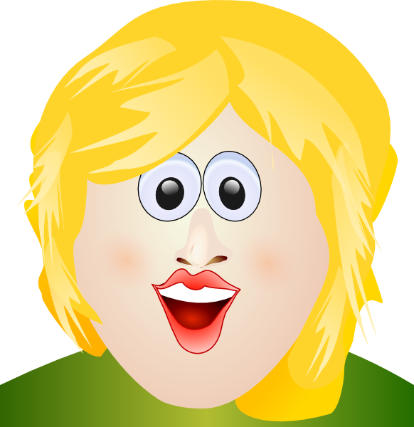 Portrait Clip Art At Clipart Library - Ugly Girl With Yellow Hair (582x600), Png Download