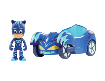 Pj Masks Cat-car Vehicle With Catboy Figure - White (350x350), Png Download