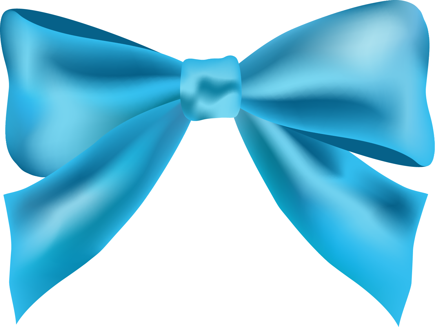 Vector Free Ribbon Clip Art Hand Drawn - Laço Azul Vetor Png (1501x1127), Png Download