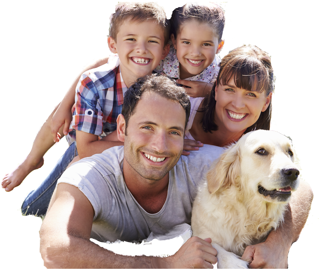 Lp 1 Blank - Familia Con Su Perro En El Parque (1347x1139), Png Download