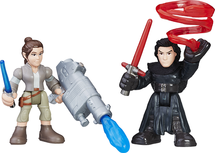 Star Wars Galaxy Heroes Power Up Figure Set, Rey &amp - Playskool Heroes Star Wars Toys (690x492), Png Download
