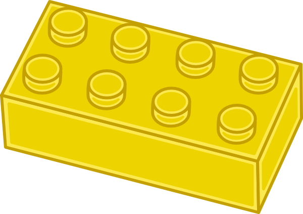 Yellow Lego Brick Clip Art At Clker - Lego (600x423), Png Download