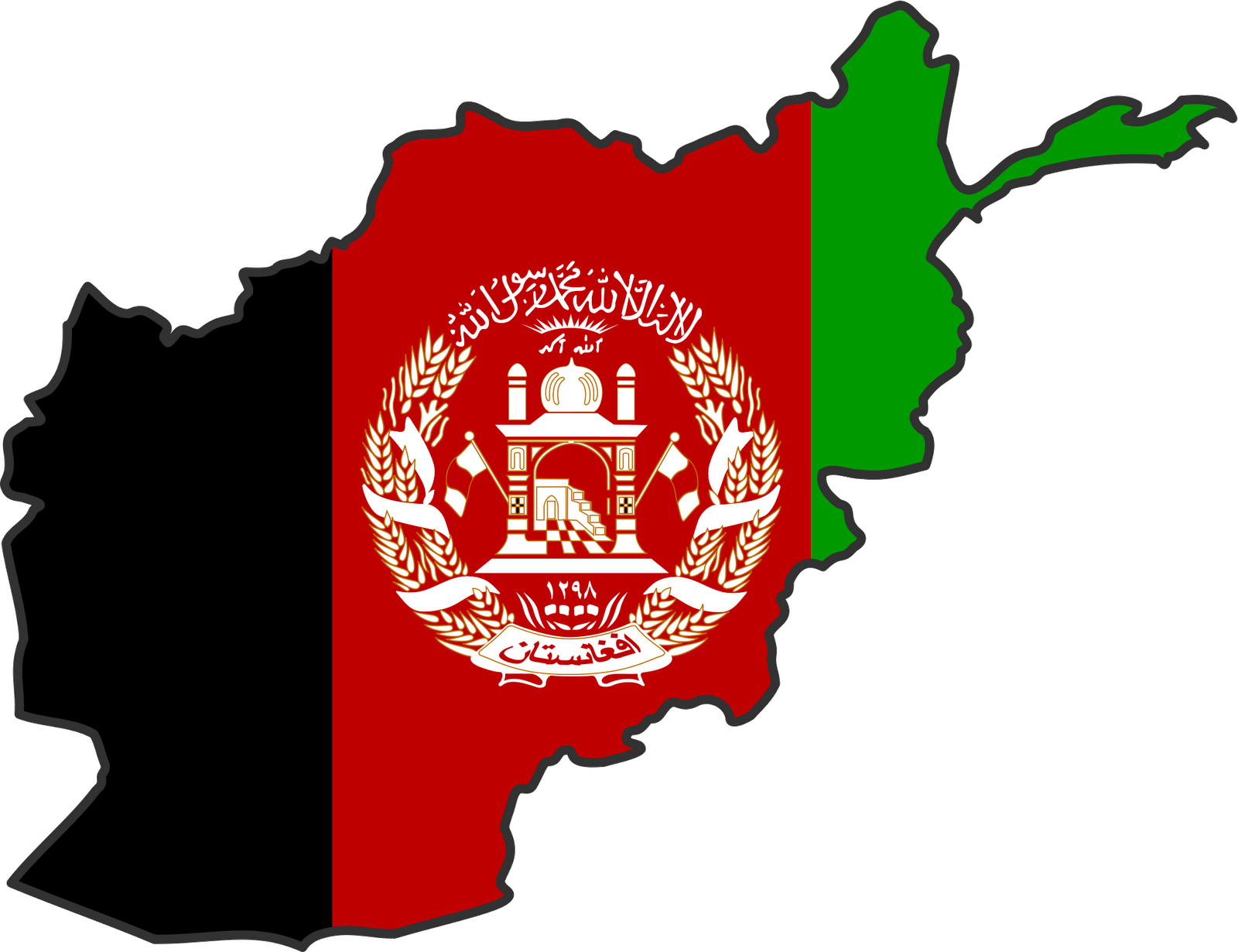 Flag Map Of Afghanistan - Afghanistan Map With Flag (1280x985), Png Download