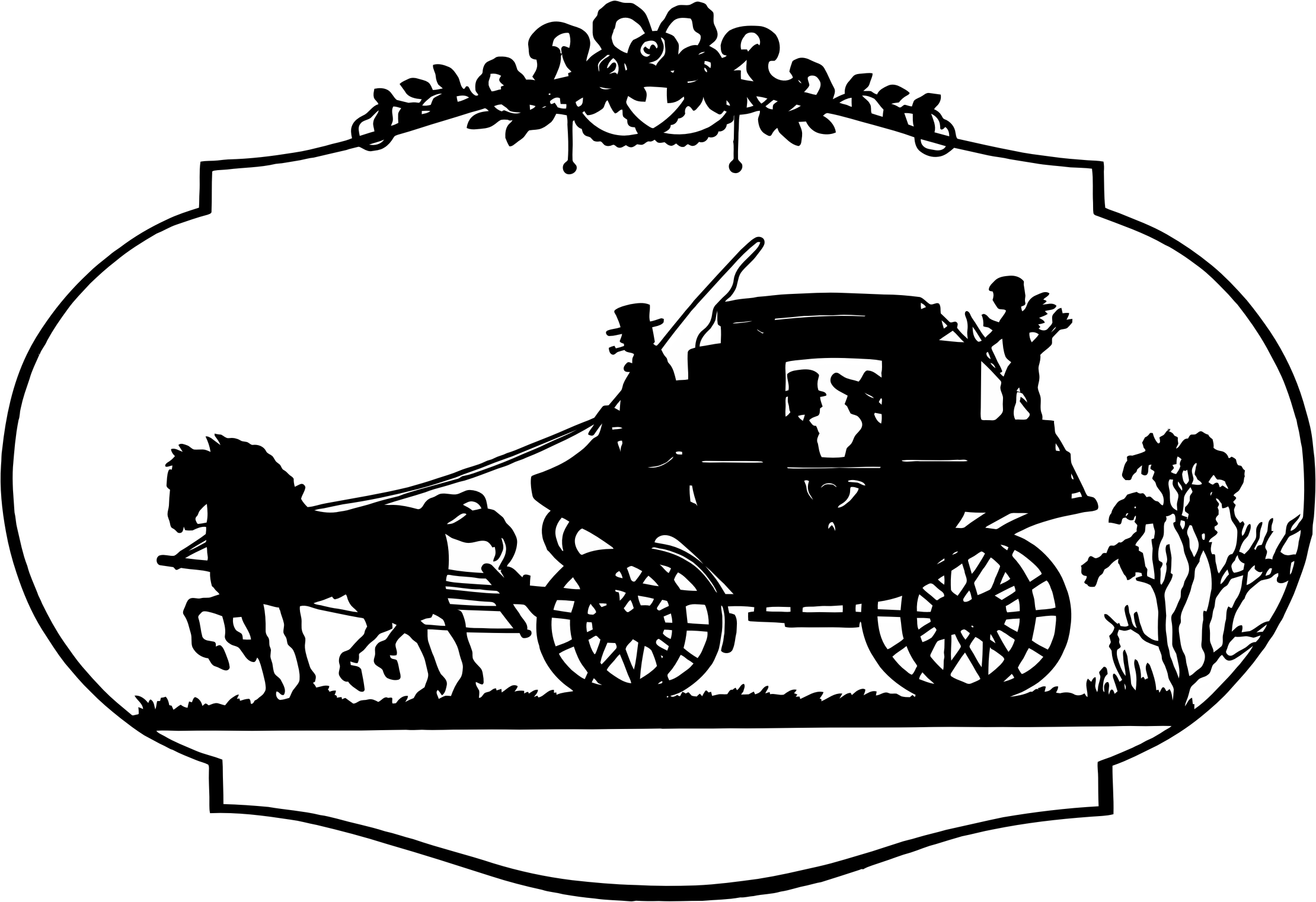 Clipart Black And White Library Clipart And Carriage - Fairy Tale Png (2220x1522), Png Download