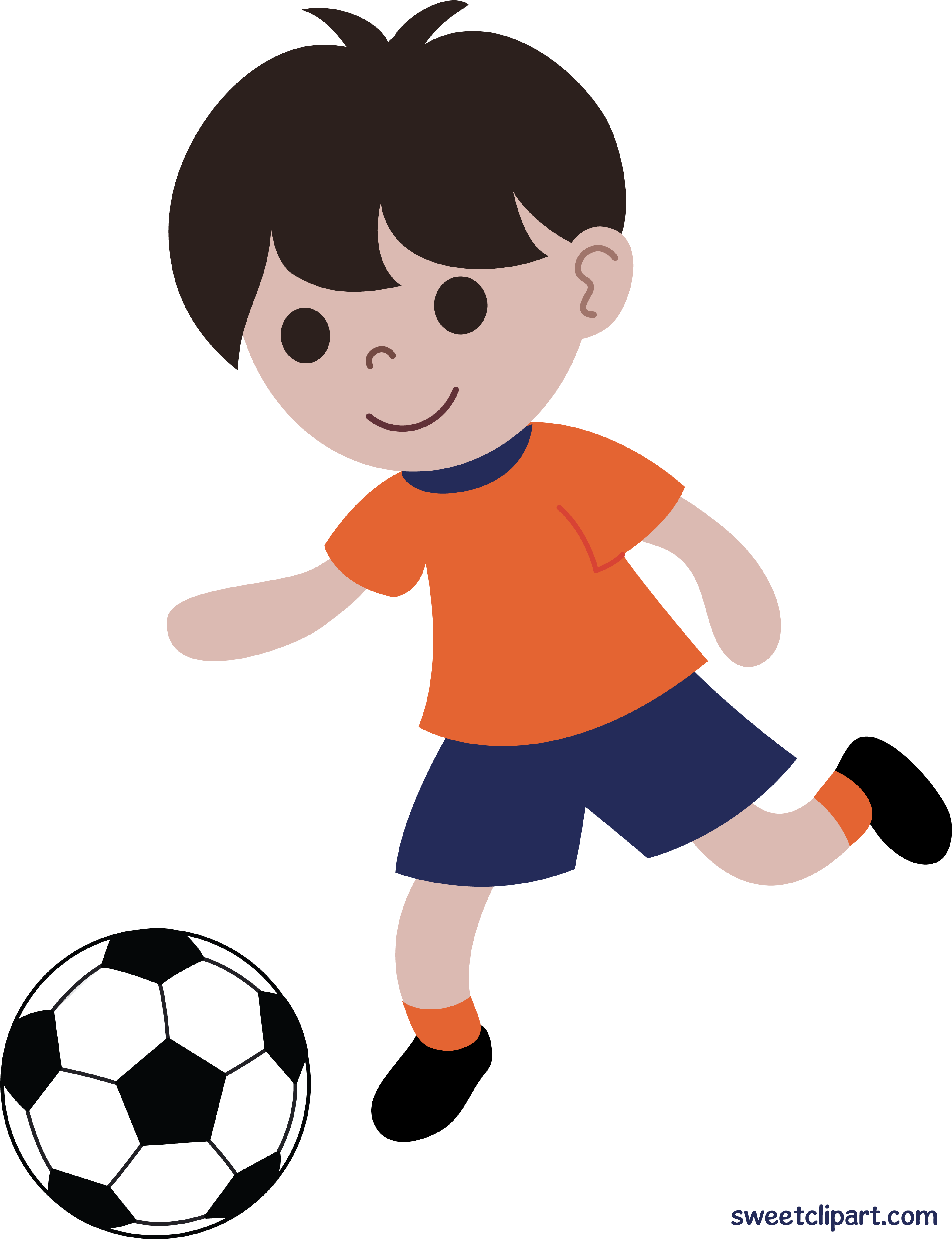 Picture Freeuse Library Boy Playing Or Football Clip - Playing Soccer Clipart (3249x4188), Png Download