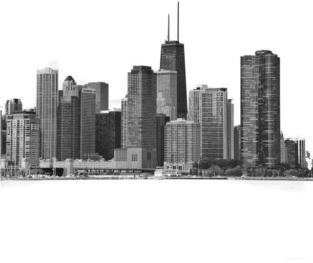 Chicago City Skyline Iphone 6s Clear Case Iphone 6 - Poster: Deng's Chicago City Urban Skyline Black (640x1024), Png Download
