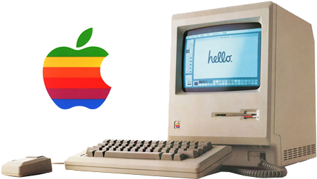 Vintage Apple Computer With Logo - Apple Macintosh (400x400), Png Download