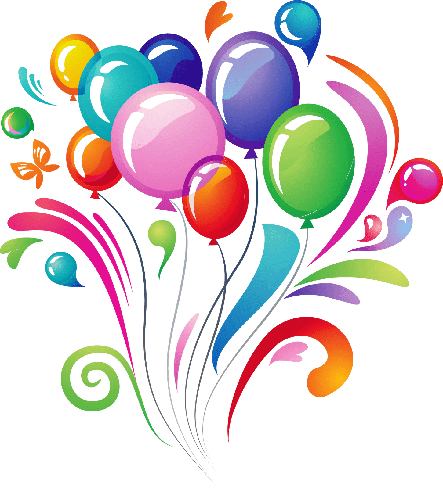 Balloons Explosion Png Stickpng - Birthday Png (1451x1600), Png Download
