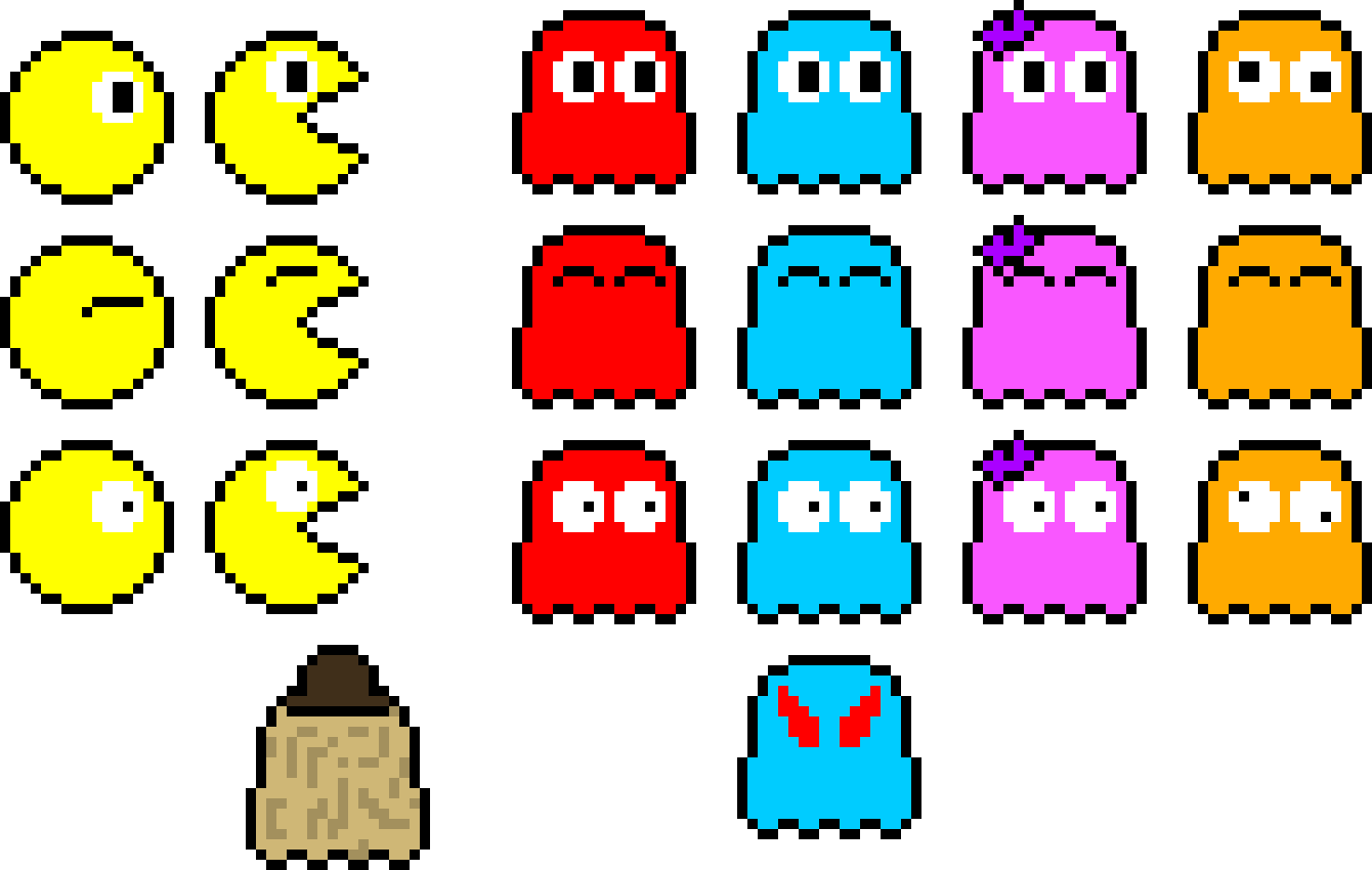 Pac-man Ghost Png Image - Pixel Art Et Pac Man (1340x850), Png Download