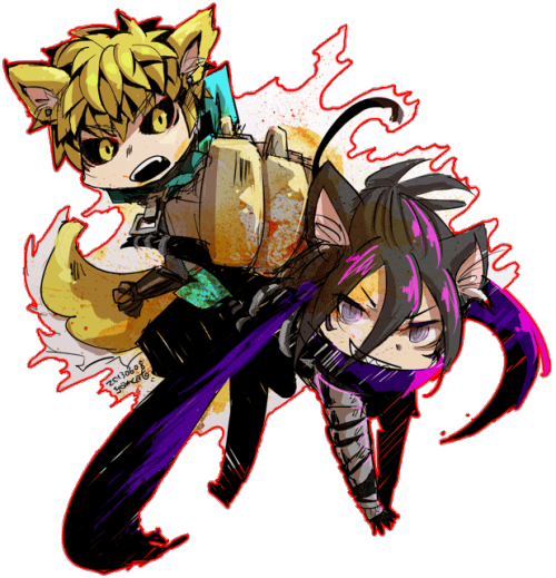 [one Punch Man]genos Vs Sonic By ~yamcat - One Punch Man Sonic Neko (500x519), Png Download