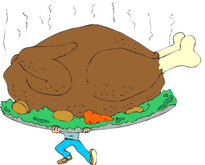 Christmas Turkey Gif (400x322), Png Download
