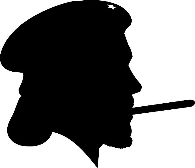 Man, Face, Person, Male, Militant, Revolutionary, Cigar - Silhouette Cigar (640x553), Png Download