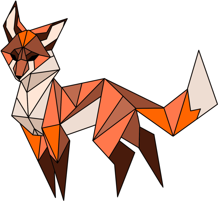 Geometric Vector Fox - Geometric Fox Transparent (894x894), Png Download