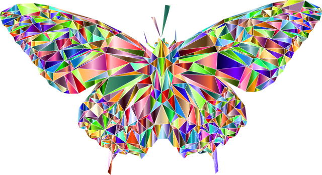 Low Poly Art Butterflies (640x348), Png Download