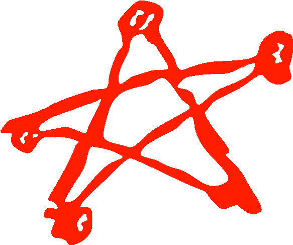 5 Point Star Drawn By A Child (591x488), Png Download