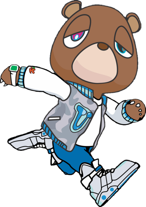 Unfollow - Kanye West Bear Running (496x700), Png Download