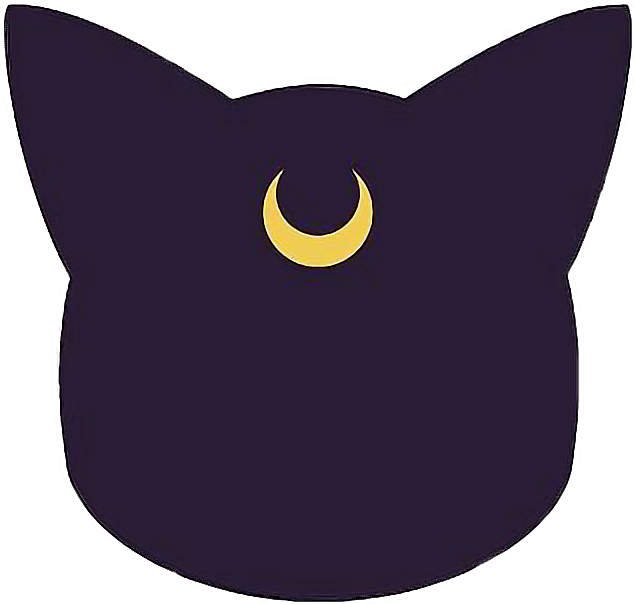 Luna Sailormoon Cat Anime Freetoedit - Crescent (634x604), Png Download