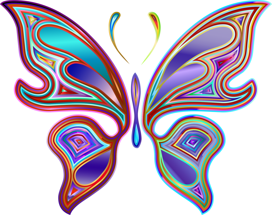 Butterfly Computer Icons Free Commercial Clipart - Iridescent Png (948x750), Png Download