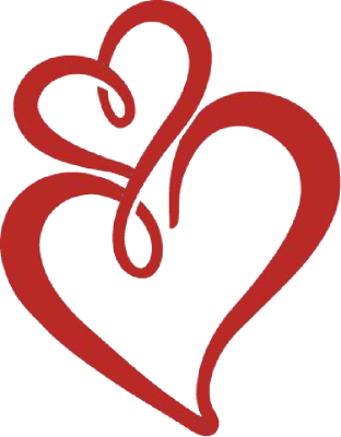 Heart Black And White Two Heart Black And White Clipart - Double Heart Clipart (312x400), Png Download