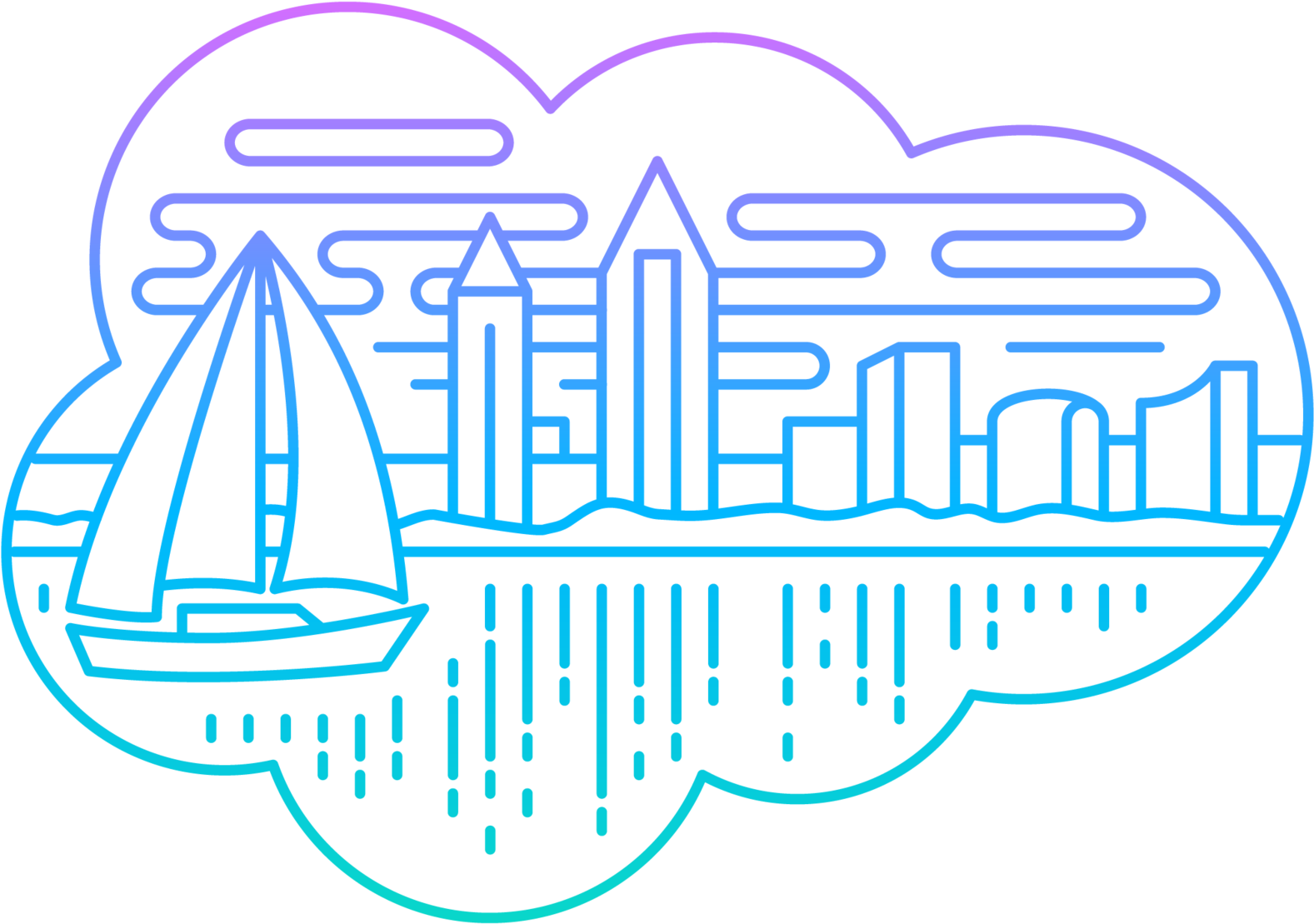 Atlanta Vector Skyline San Diego - San Diego (960x960), Png Download
