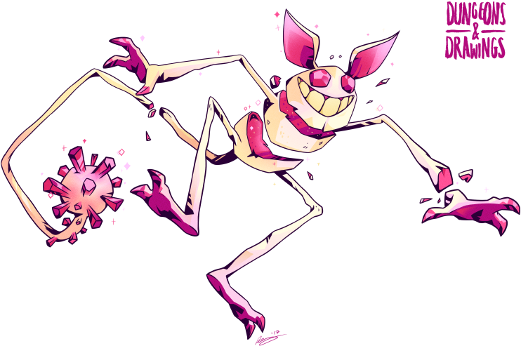 Crystalline Troll - Dungeons And Dragons Character Drawings (750x509), Png Download